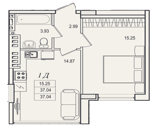 1-комнатная 37.04 м² в ЖК Приморские Сады от 18 950 грн/м², Одесса