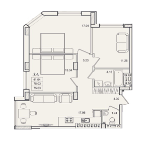 3-кімнатна 75.03 м² в ЖК Приморські Сади від 15 300 грн/м², Одеса