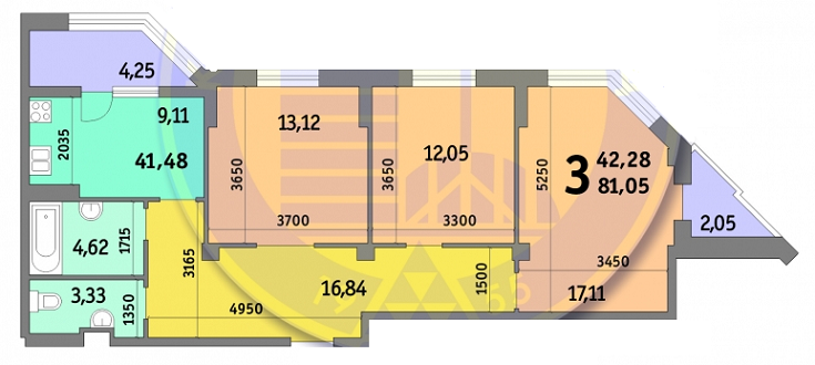 3-комнатная 96.69 м² в ЖК Просвещения, 16, 16А от 21 841 грн/м², Киев