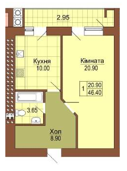 1-кімнатна 46.4 м² в ЖК Рафаель від 21 700 грн/м², Львів