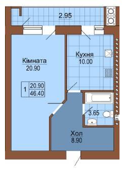 1-кімнатна 46.4 м² в ЖК Рафаель від 21 700 грн/м², Львів