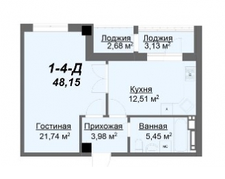 1-комнатная 48.15 м² в ЖК Резиденция от 31 250 грн/м², Харьков