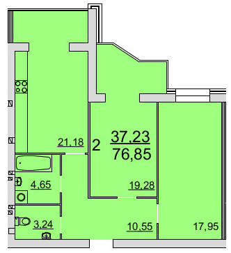 2-кімнатна 76.23 м² в ЖК Резиденція від 12 000 грн/м², Вінниця