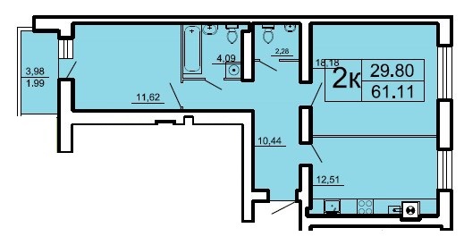 2-комнатная 61.11 м² в ЖК Ренуар от 16 250 грн/м², Львов