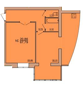 1-комнатная 67.79 м² в ЖК Ривьера от 14 700 грн/м², Винница