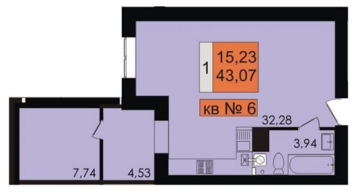 1-кімнатна 43.07 м² в ЖК Сади Рів`єри від 13 000 грн/м², с. Фонтанка