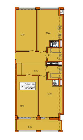 3-комнатная 105.04 м² в ЖК Вільне Місто от 14 900 грн/м², Львов
