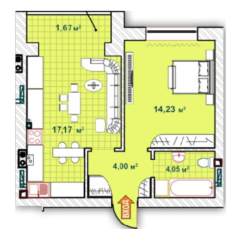 1-комнатная 41.12 м² в ЖК Синергия 2+ от 11 400 грн/м², г. Ирпень