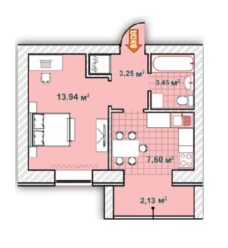 1-комнатная 30.37 м² в ЖК Синергия 2+ от 11 400 грн/м², г. Ирпень