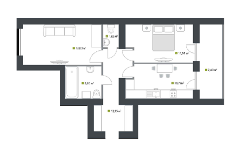 2-кімнатна 68.06 м² в ЖК Idilika від 21 850 грн/м², м. Буча