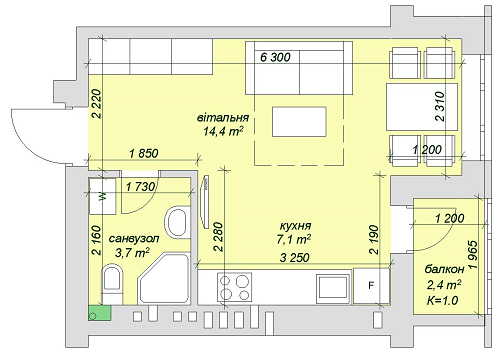 1-кімнатна 27.6 м² в ЖК Софіївський пасаж від 20 640 грн/м², с. Софіївська Борщагівка