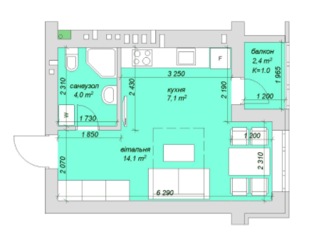 1-комнатная 27.6 м² в ЖК Софиевский пассаж от 20 640 грн/м², с. Софиевская Борщаговка