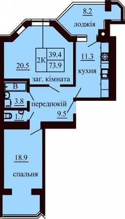 2-комнатная 73.9 м² в ЖК София Сити от 23 000 грн/м², с. Софиевская Борщаговка