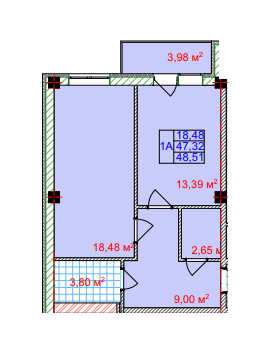 1-кімнатна 48.51 м² в ЖК Спортивний від 19 500 грн/м², Харків