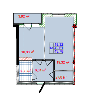 1-кімнатна 43.78 м² в ЖК Спортивний від 19 500 грн/м², Харків