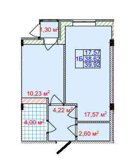 1-кімнатна 39.92 м² в ЖК Спортивний від 19 500 грн/м², Харків