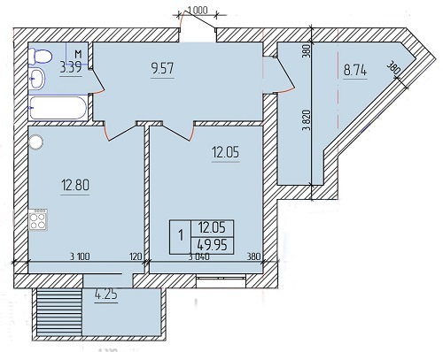 1-кімнатна 49.95 м² в ЖК Будинок №20 від 9 180 грн/м², м. Васильків