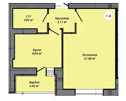 1-комнатная 39.41 м² в ЖК Столичный квартал от 13 500 грн/м², г. Ирпень