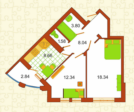 2-комнатная 53.61 м² в ЖК Сяйво от 21 550 грн/м², г. Ирпень