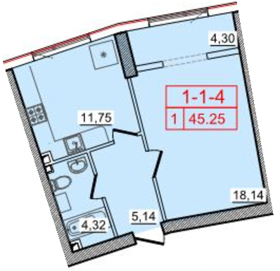 1-кімнатна 45.25 м² в ЖК Тридцять шоста перлина від 24 170 грн/м², Одеса