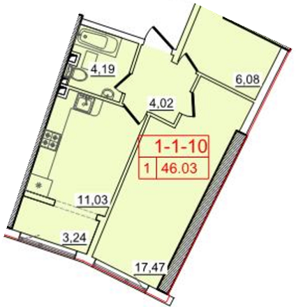1-кімнатна 46.03 м² в ЖК Тридцять шоста перлина від 24 170 грн/м², Одеса