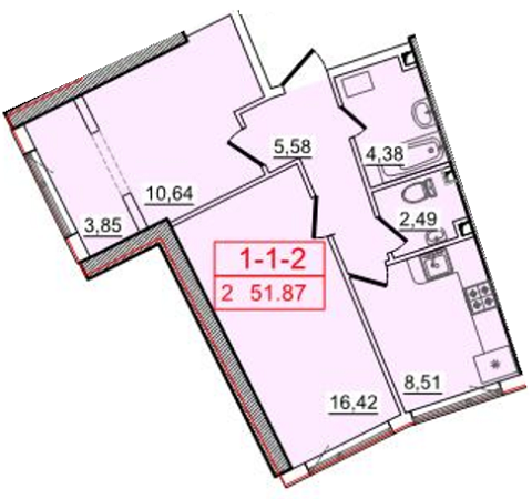 2-кімнатна 51.87 м² в ЖК Тридцять шоста перлина від 23 490 грн/м², Одеса