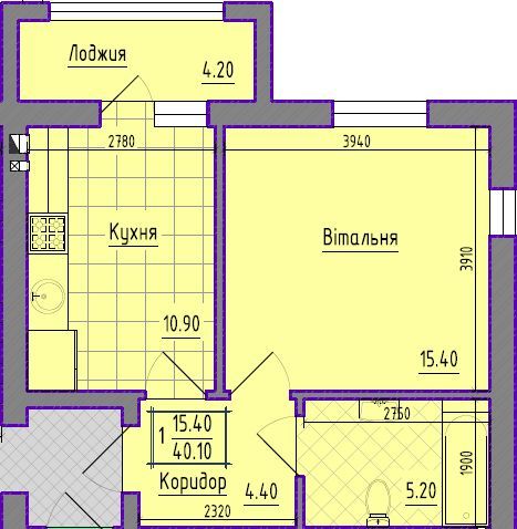 1-комнатная 40.1 м² в ЖК Затишний квартал от 18 900 грн/м², с. Чагор