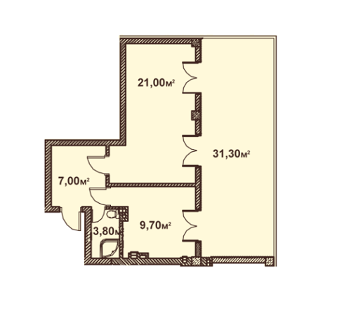 1-комнатная 50.89 м² в ЖК Феличита от 29 800 грн/м², Харьков