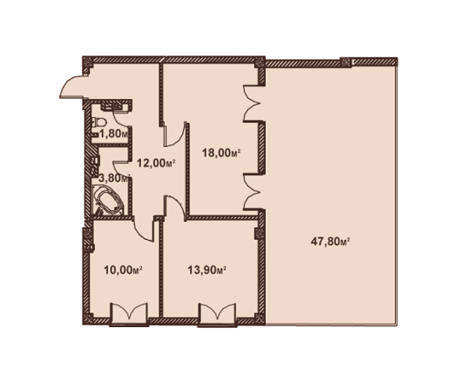2-кімнатна 73.54 м² в ЖК Фелічіта від 36 500 грн/м², Харків