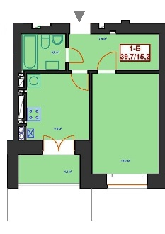 1-кімнатна 44.6 м² в ЖК Центральний від забудовника, м. Ірпінь