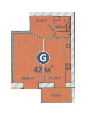 1-комнатная 42 м² в ЖК Чайка от застройщика, Хмельницкий