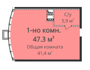 1-комнатная 47.3 м² в ЖК Четыре сезона от 23 700 грн/м², Одесса