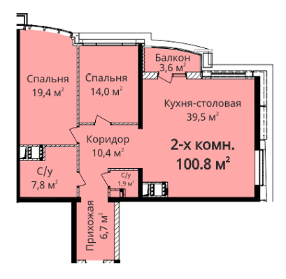 2-кімнатна 100.8 м² в ЖК Чотири сезони від 23 200 грн/м², Одеса