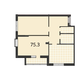 2-комнатная 75.3 м² в ЖК Шоколад от застройщика, Львов