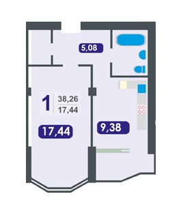 1-кімнатна 38.26 м² в ЖК Еко-дім на Величковського від забудовника, Львів