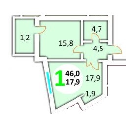 1-комнатная 46 м² в ЖК Эко-дом на Красной Калины от застройщика, Львов