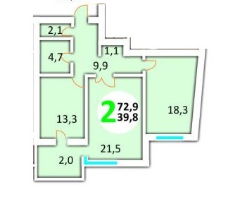 2-комнатная 72.9 м² в ЖК Эко-дом на Красной Калины от застройщика, Львов