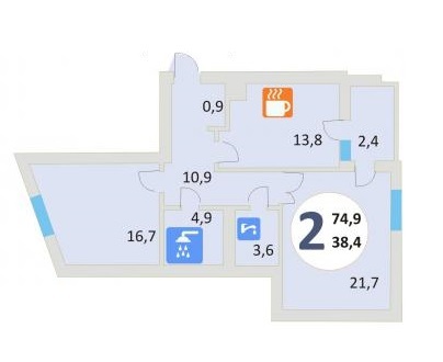 2-комнатная 74.9 м² в ЖК Эко-дом на Мечникова 2 от 25 220 грн/м², Львов