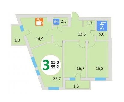 3-комнатная 95 м² в ЖК Эко-дом на Мечникова 2 от 24 250 грн/м², Львов