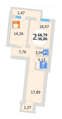 2-кімнатна 68.79 м² в ЖК Еко-дім на Стрийській від забудовника, Львів