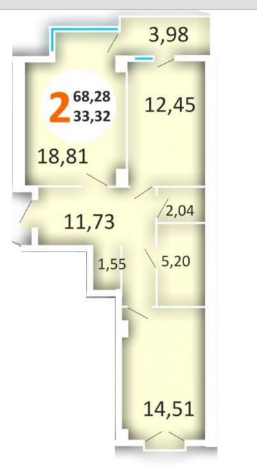 2-комнатная 68.28 м² в ЖК Эко-дом на ул. Орная от застройщика, Львов