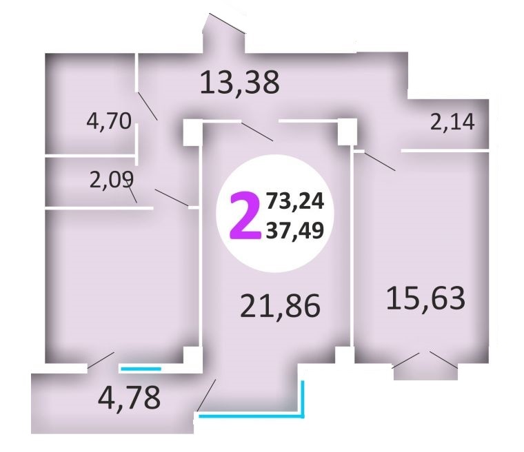 2-комнатная 73.24 м² в ЖК Эко-дом на ул. Орная от застройщика, Львов