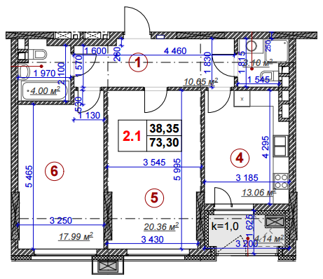 2-комнатная 73.3 м² в ЖК Ярославов Град от 58 190 грн/м², Киев