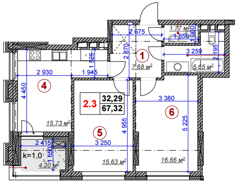 2-комнатная 67.32 м² в ЖК Ярославов Град от 58 190 грн/м², Киев