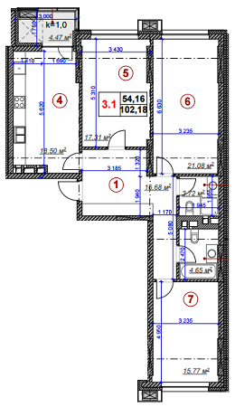 3-кімнатна 102.18 м² в ЖК Ярославів Град від 64 550 грн/м², Київ