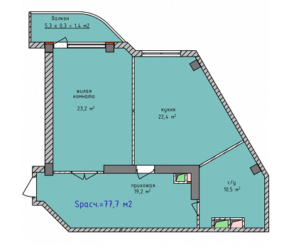 1-комнатная 77.7 м² в ЖК Aqua Marine от 17 120 грн/м², Одесса