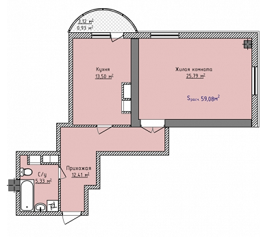 1-комнатная 59.1 м² в ЖК Aqua Marine от 24 350 грн/м², Одесса