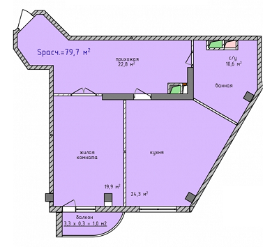 1-кімнатна 79.7 м² в ЖК Aqua Marine від 17 120 грн/м², Одеса