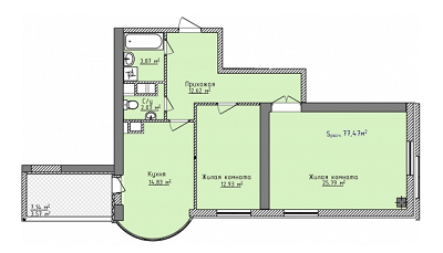 2-кімнатна 77.5 м² в ЖК Aqua Marine від 18 720 грн/м², Одеса