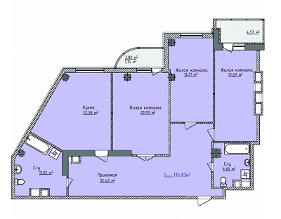 3-комнатная 132.4 м² в ЖК Aqua Marine от 40 850 грн/м², Одесса
